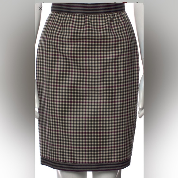 Vintage knee length tartan skirt - Picture 2 of 2